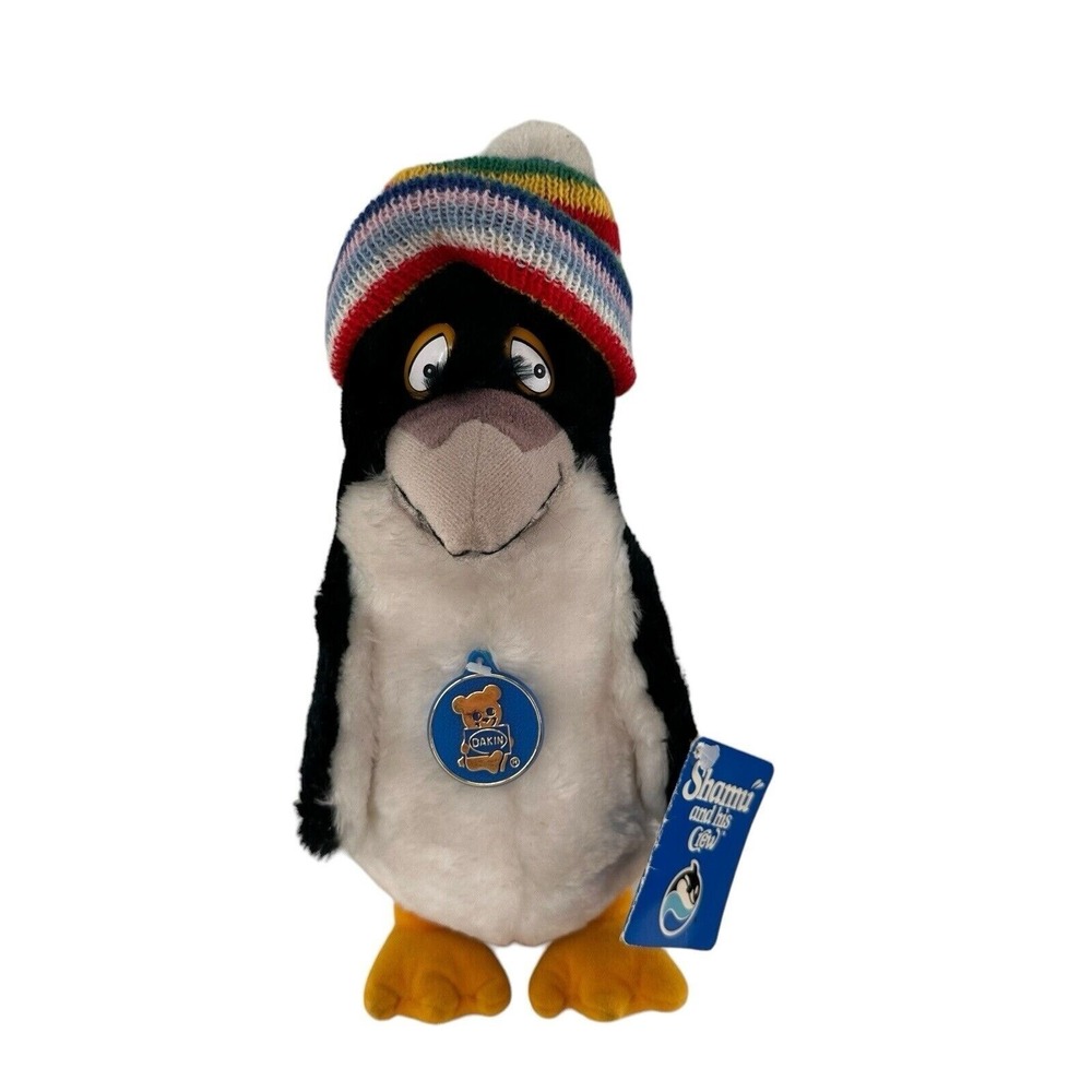 Vtg Shamu‎ And Crew Pete Penny Penguin Plush Striped Hat 1982 Dakin Sea World